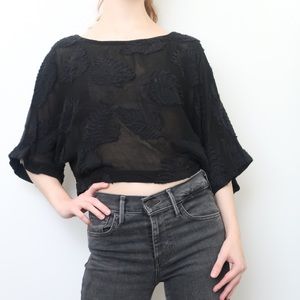 Aritzia Black Crop Top